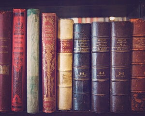 old books on a shelf