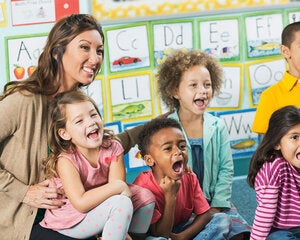 Teacher with kindergarten students