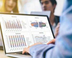data on laptop