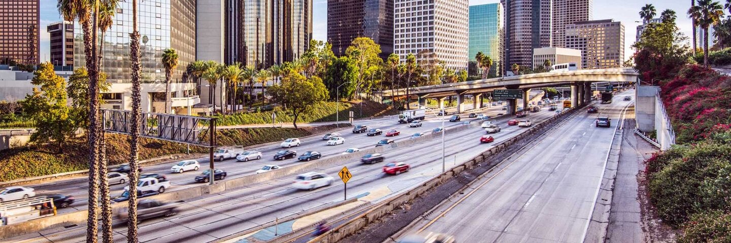 Freeway by downtown Los Angeles