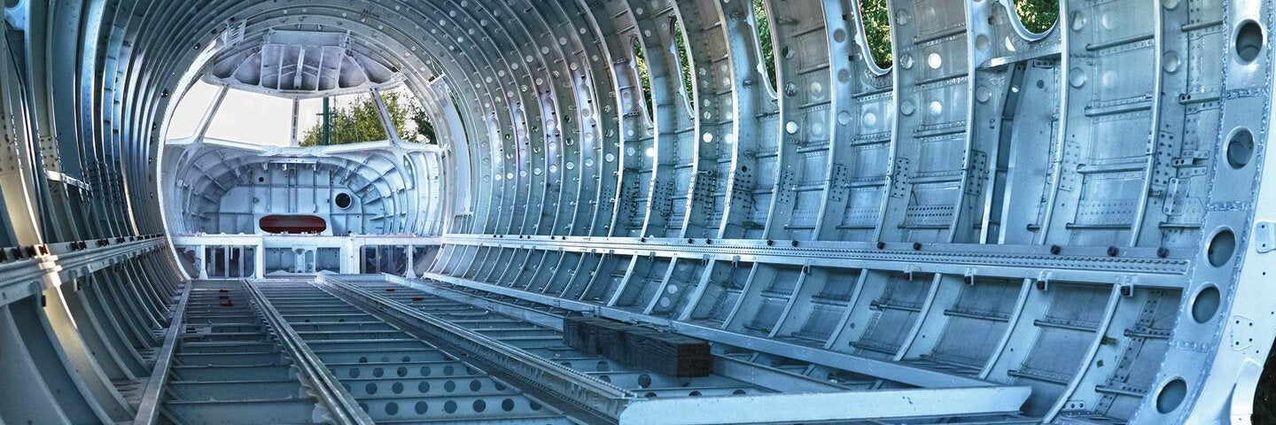 Airplane interior metal structure