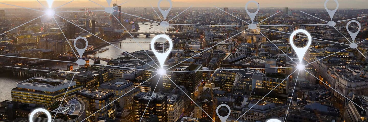 gps navigation modern city concept art