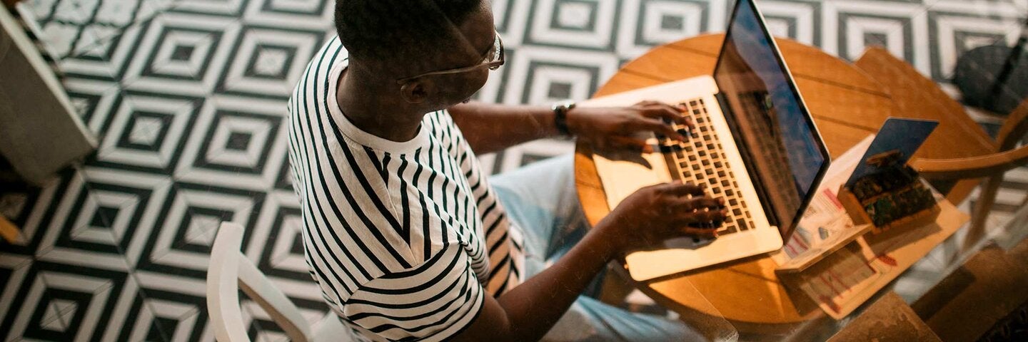 man working on a laptop