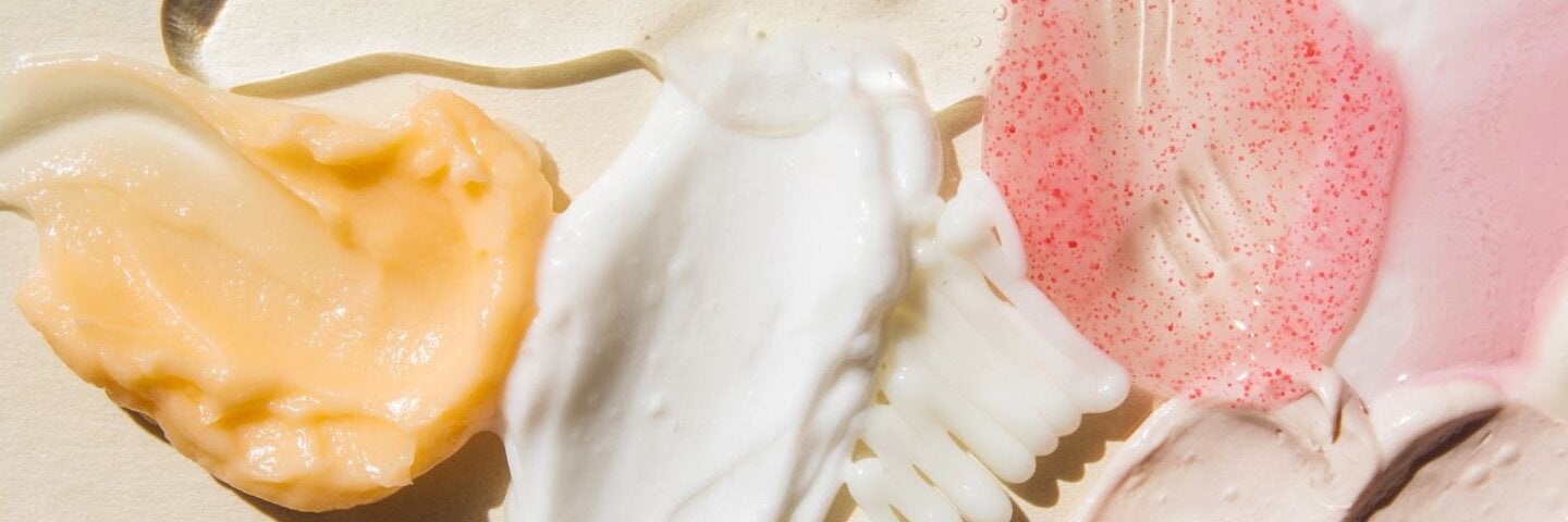 Skin care cream swatches