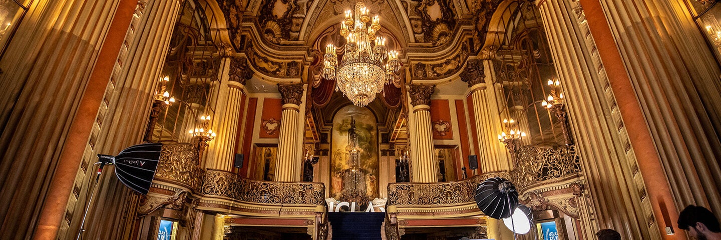 Lobby and grand staircase of the Los Angeles Theatre